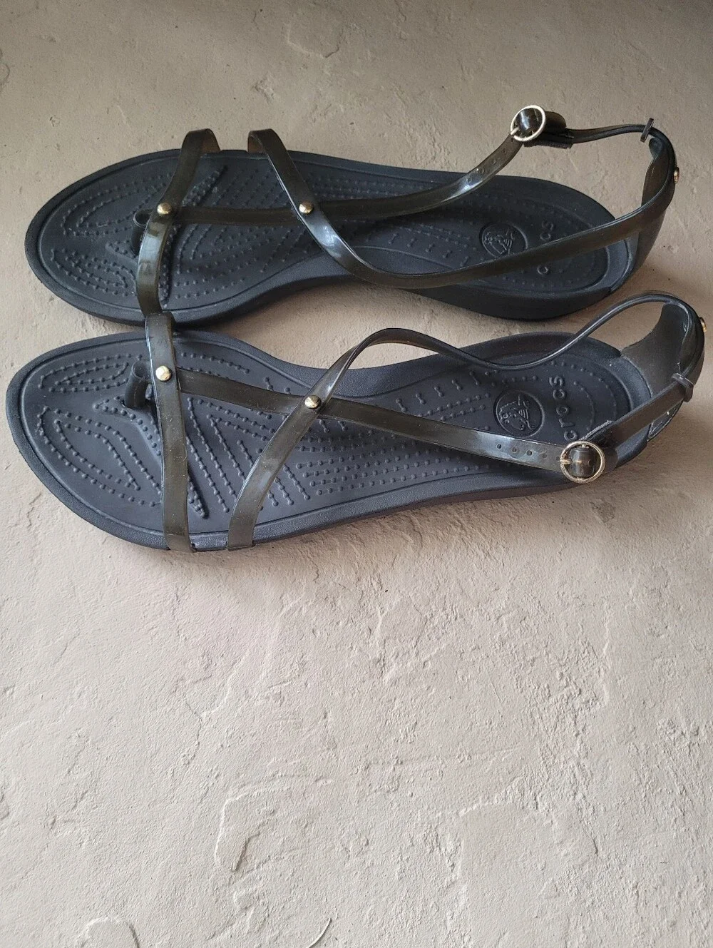 CROCS Isabella Gladiator Brown Jelly Strap Women's Sandals Size 10